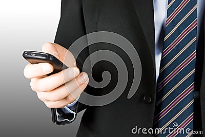 Business-man with touch-screen device