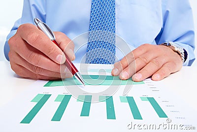 Businessman working with documents.