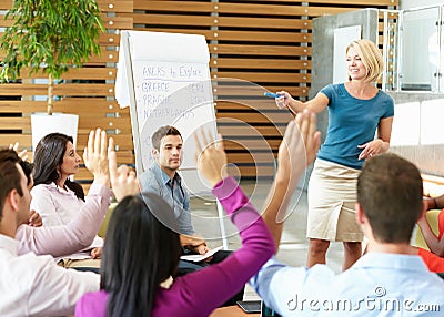 Businesswoman Making Presentation To Office Colleagues