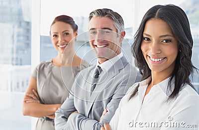 Businesswoman smiling while at work