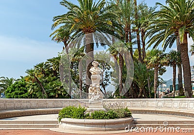 Bust of french composer Hector Berlioz in Monte Carlo.