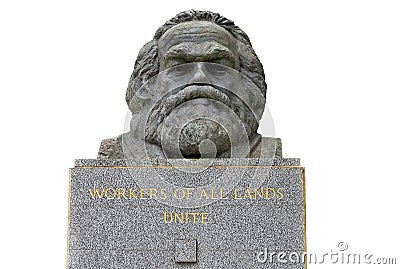 Bust Of Karl Marx In Highgate Cemetery Stock 