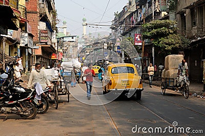Bustling street in India