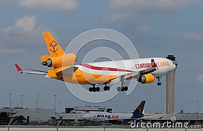 Busy cargo traffic at Miami Airport