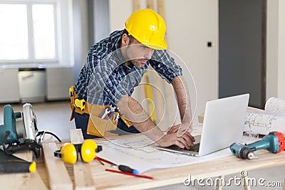 Busy construction worker