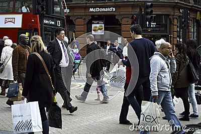 Busy people walking in london