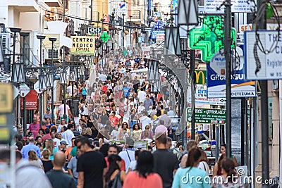 Busy shopping street