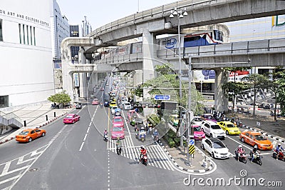 Busy street of Bangkok, Thailand