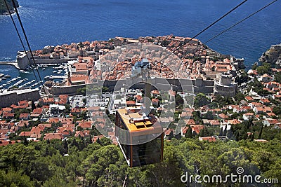 Cable Car above the old town Dubrovnik