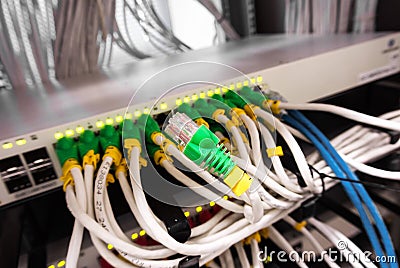Cable lan in computer server room