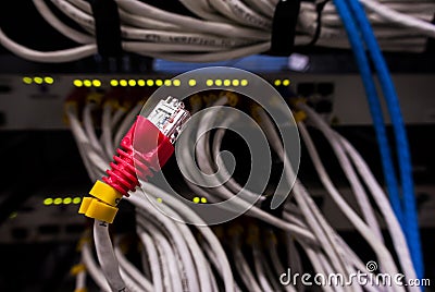 Cable lan in computer server room