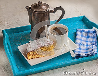 Cake and cup of coffee