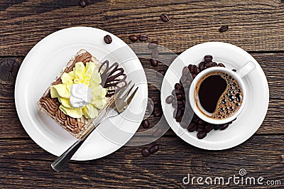 Cake and cup of coffee