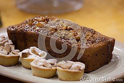 Cake with nuts and chocolate