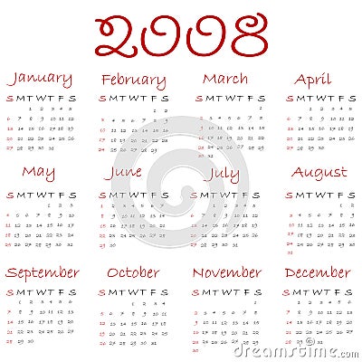 Calendar 2008 Stock Photography Image: 3326012 Calendar 2008 Stock Photography Image: 3326012