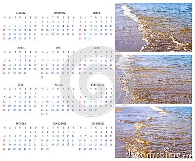 calendar 2015 on the background of sea sun beach stock sun calendar 2015