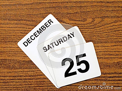Calender Christmas Day 2010 Royalty Free St