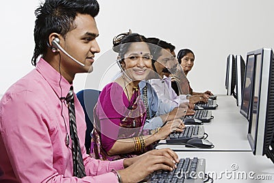 Call Center Employees Working In The Office