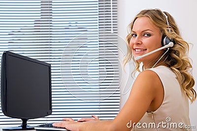 Call center operator at office