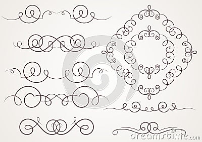 Calligraphic decorative elements.