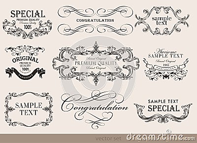 Calligraphic design elements, page decoration