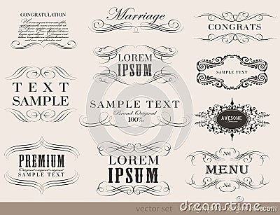 Calligraphic design elements, page decoration