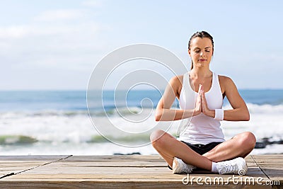 Calm woman meditating