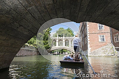 CAMBRIDGE, UK - AUGUST 18: Professional punter passing under the