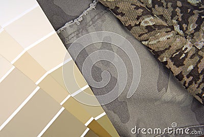Camouflage color chart for interior design