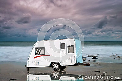 Camping car on the beach
