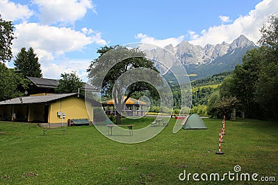 Camping site in the Alps