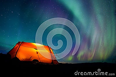 Camping under Northern Lights