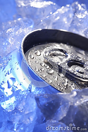 Can of beer in ice