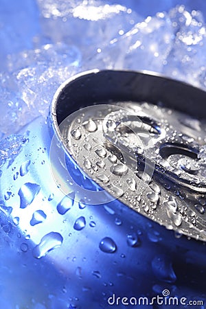 Can of beer in ice