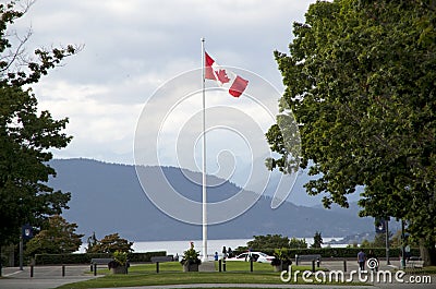 Canada flag college campus