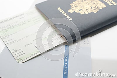 Canada passport with boarding pass on the table