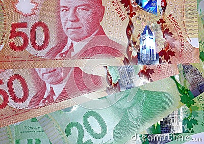 Canadian 50 dollar bills