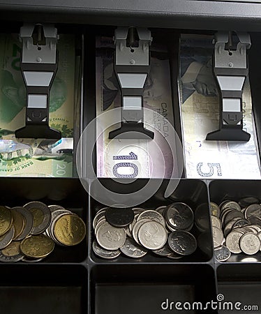 Canadian Money In Drawer