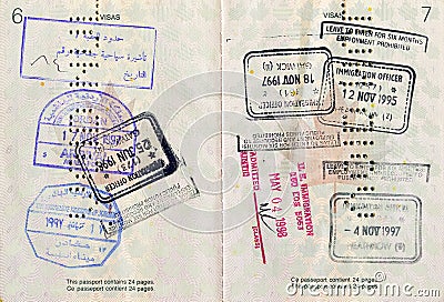 Canadian Passport with Stamps