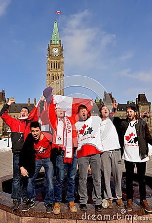 Canadians celebrate hockey gold