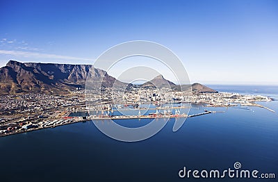 Cape Town Harbour and Table Mountain