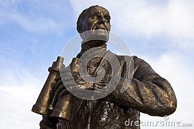 Captain Frederic John Walker Statue at the Pier Head in Liverpoo