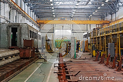 Car bodies welding shop floor