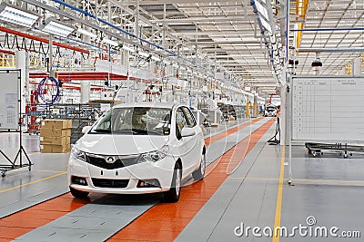 Car in a car plant