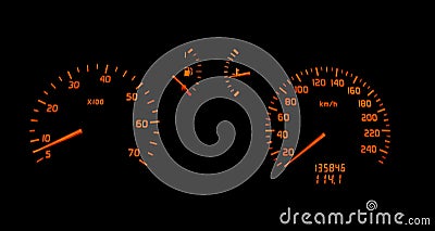 Car dashboard turn and speed meter