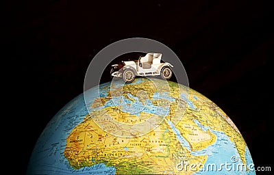 Car on globe