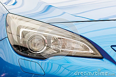 Car Headlight Close Up