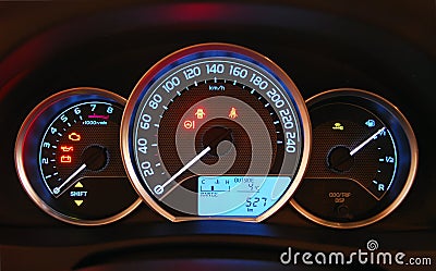 Car illuminated dashboard