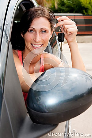 Car key woman