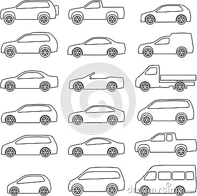 Car outline set